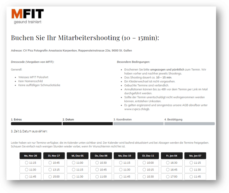 buchungstool Mitarbeiterfotos